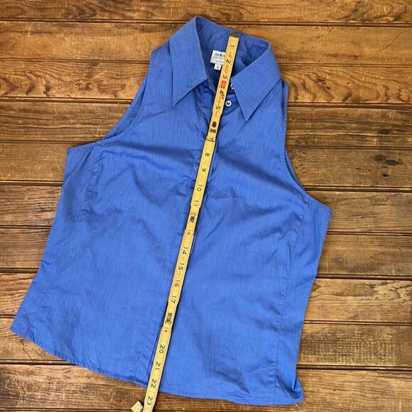 Women’s Armani Collezioni sleeveless blouse blue size 6 - Picture 9 of 10
